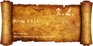 Krug Lili névjegykártya